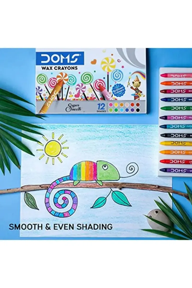 Doms Super Smooth Wax Crayons - 12 Shades