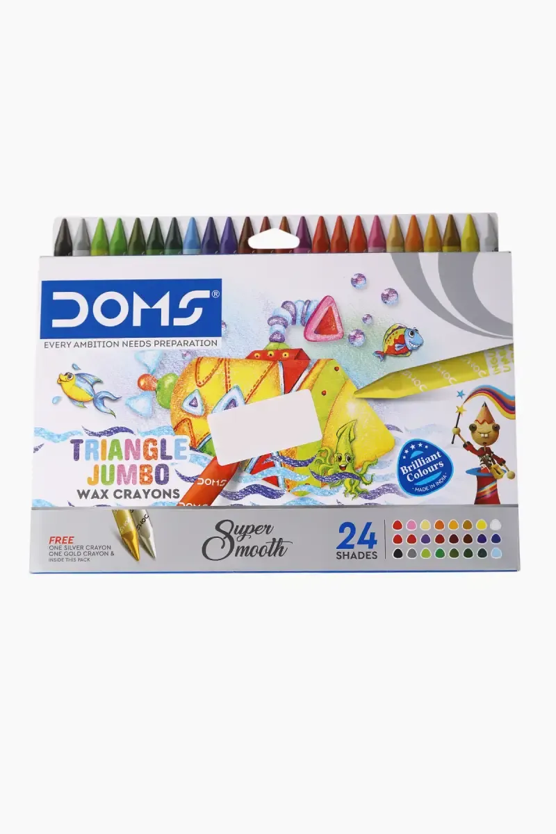 Doms Triangle Jumbo Wax Crayons - 24 Shades