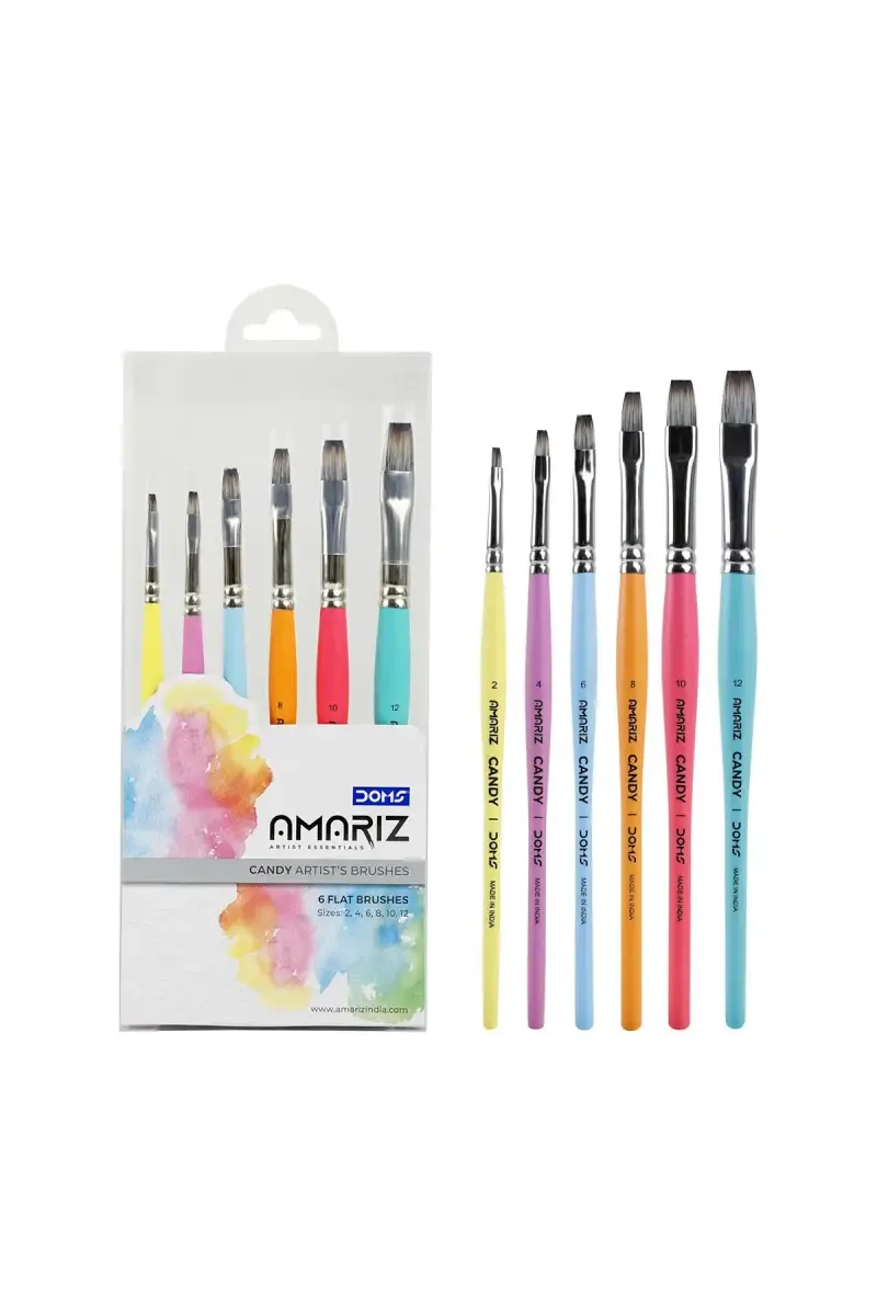 Doms Amariz Candy Flat Drawing Brush - Set Of 6
