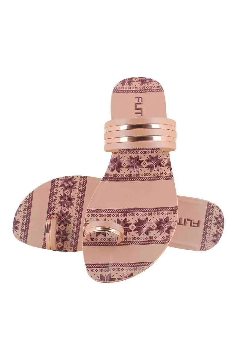 Women's Ethnic Slip-On Slippers 0202735BEI