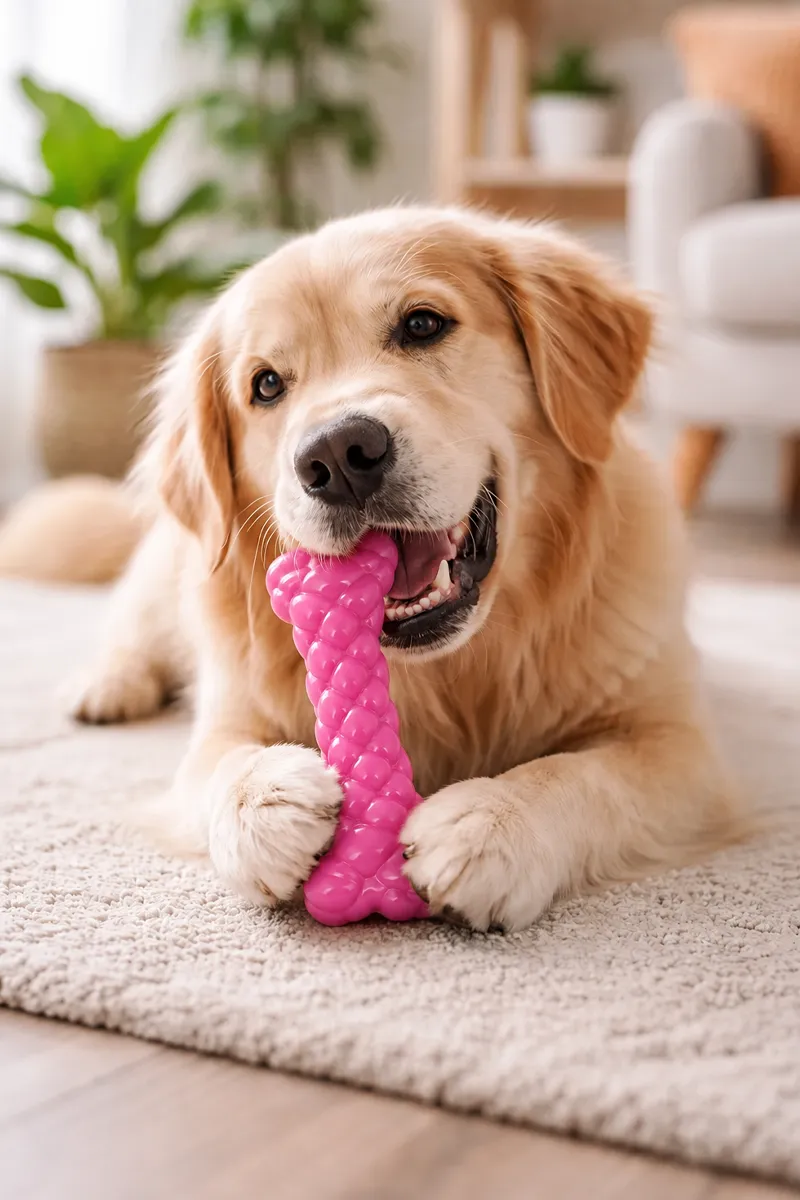 Canine Squeeky Bone Toy For Dogs (Pink) - Large  020417PINLAR