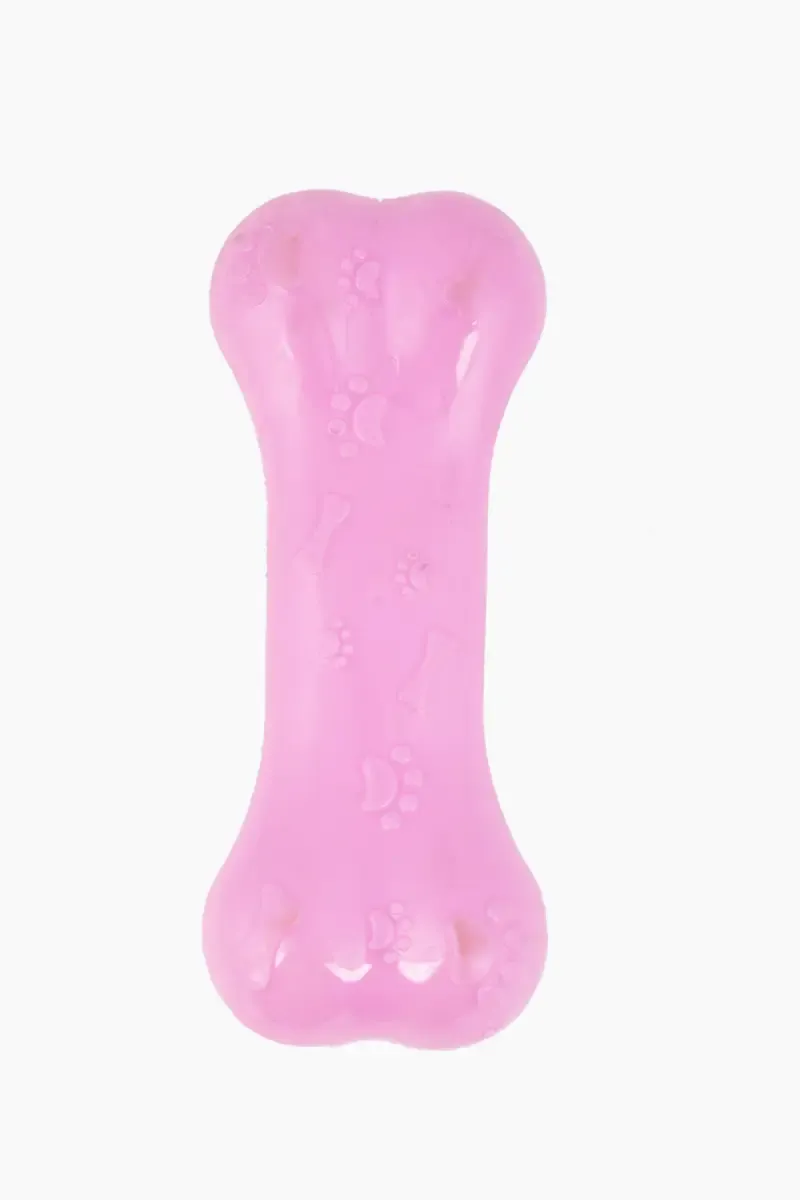 Canine Plastic Squeaky Bone Toy For Dogs (Pink) - Medium