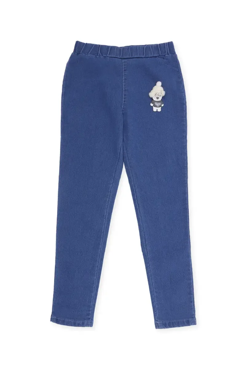 Girl's Denim Solid Casual Jeggings  020537BLU910YRS
