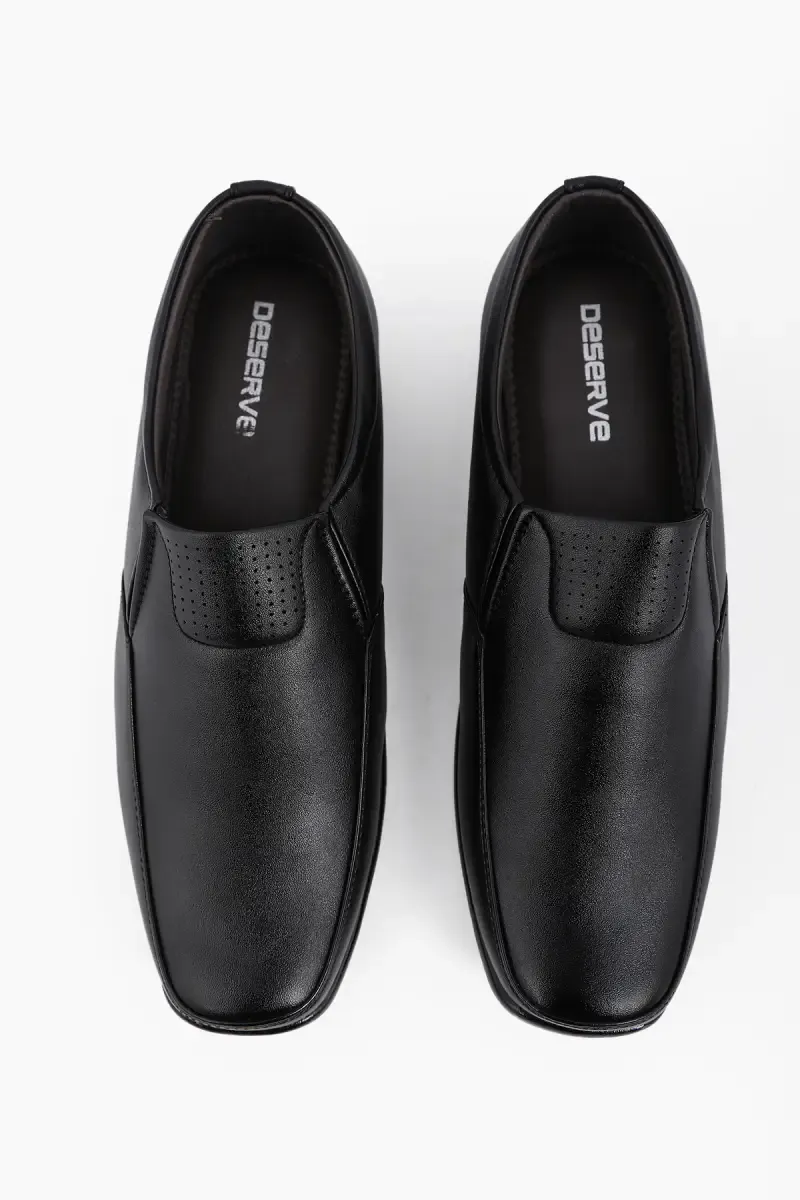 Black Solid Slip-On Formal Shoes for Men 0205628BLA
