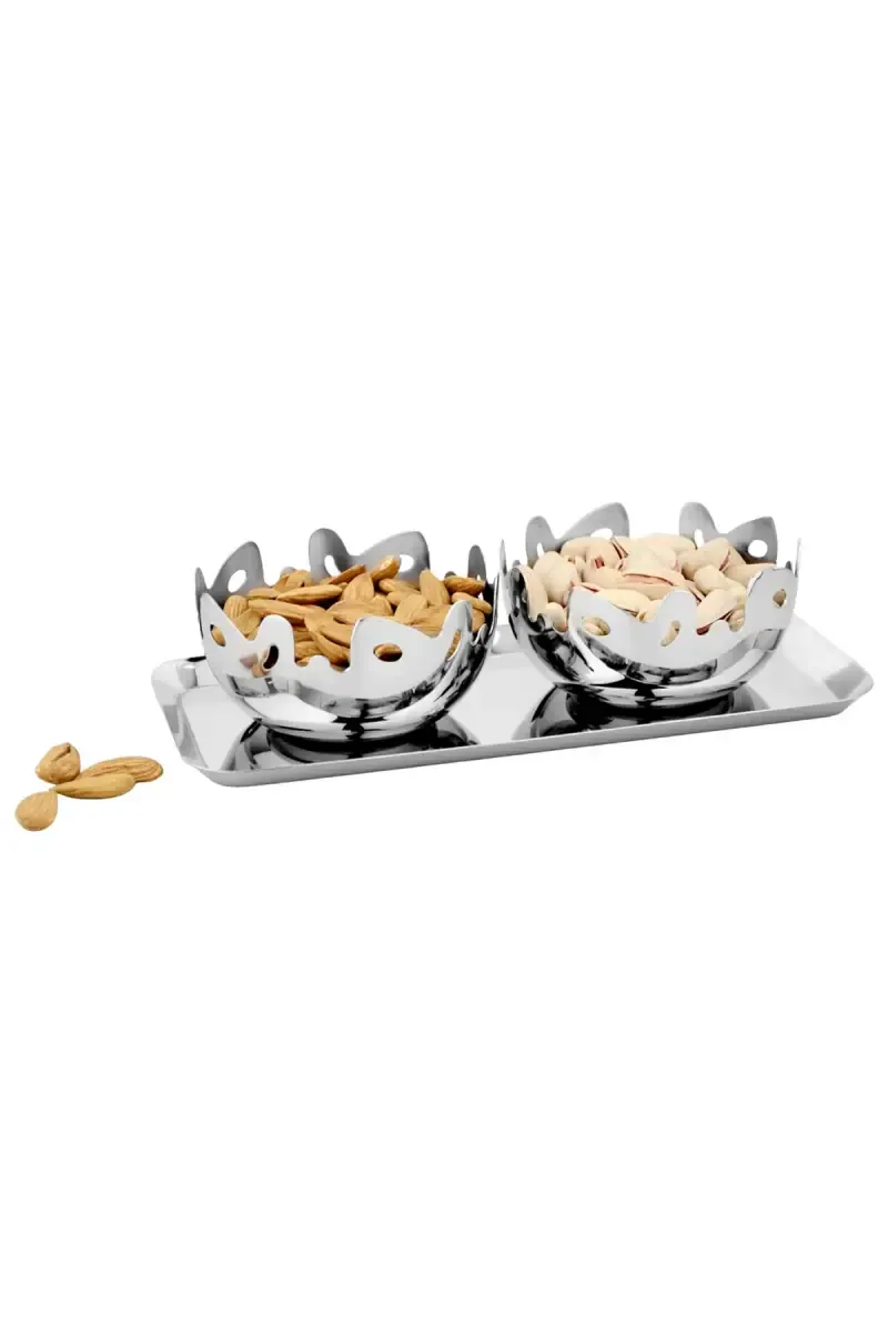 Steelcraft Stainless Steel Vogue Serving Set - 2 Bowls & 1 Tray