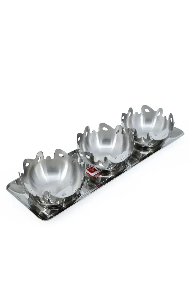 Steelcraft Stainless Steel Vogue Serving Set - 3 Bowls & Tray