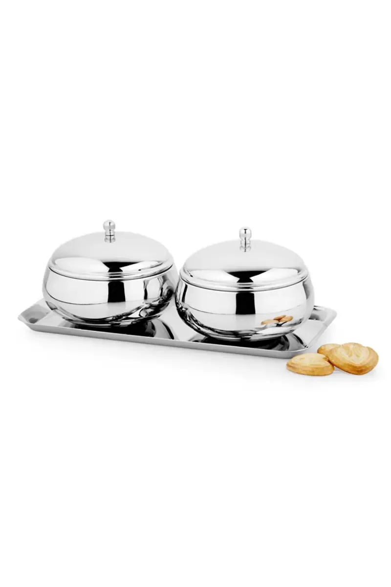Steelcraft Stainless Steel Nano Serving Set - 2 Bowls & 1 Tray