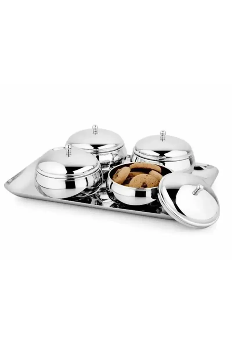 Steelcraft Stainless Steel Nano Serving Set - 4 Bowls & 1 Tray