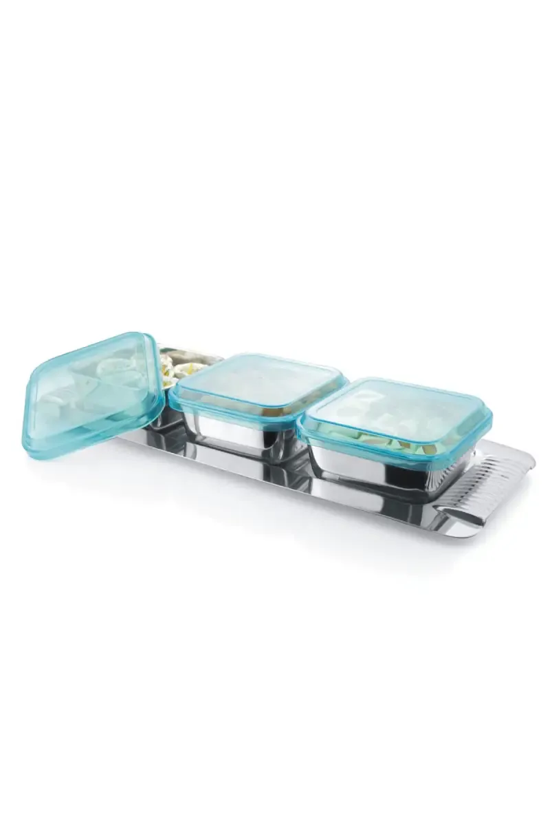 Steelcraft Stainless Steel Prism Serving Set - 3 Bowl & 1 Tray	