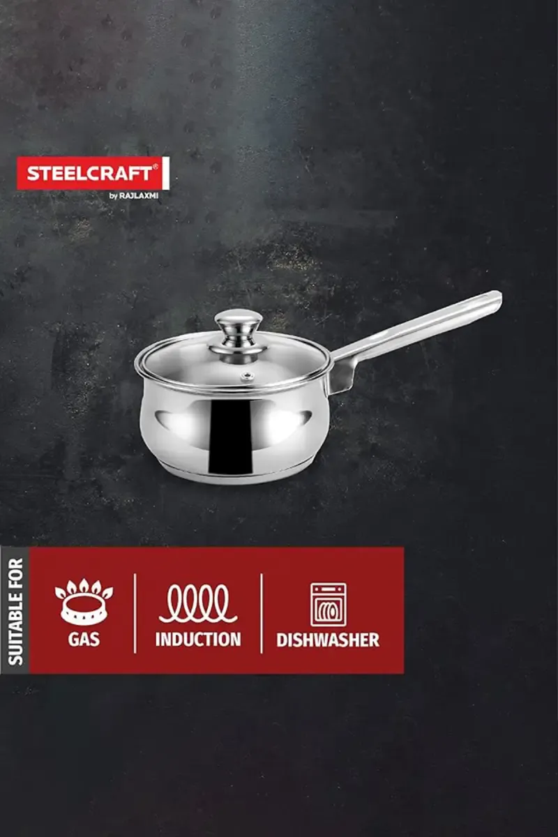 Buy Steelcraft Stainless Steel Allure Sauce Pan with | Pan