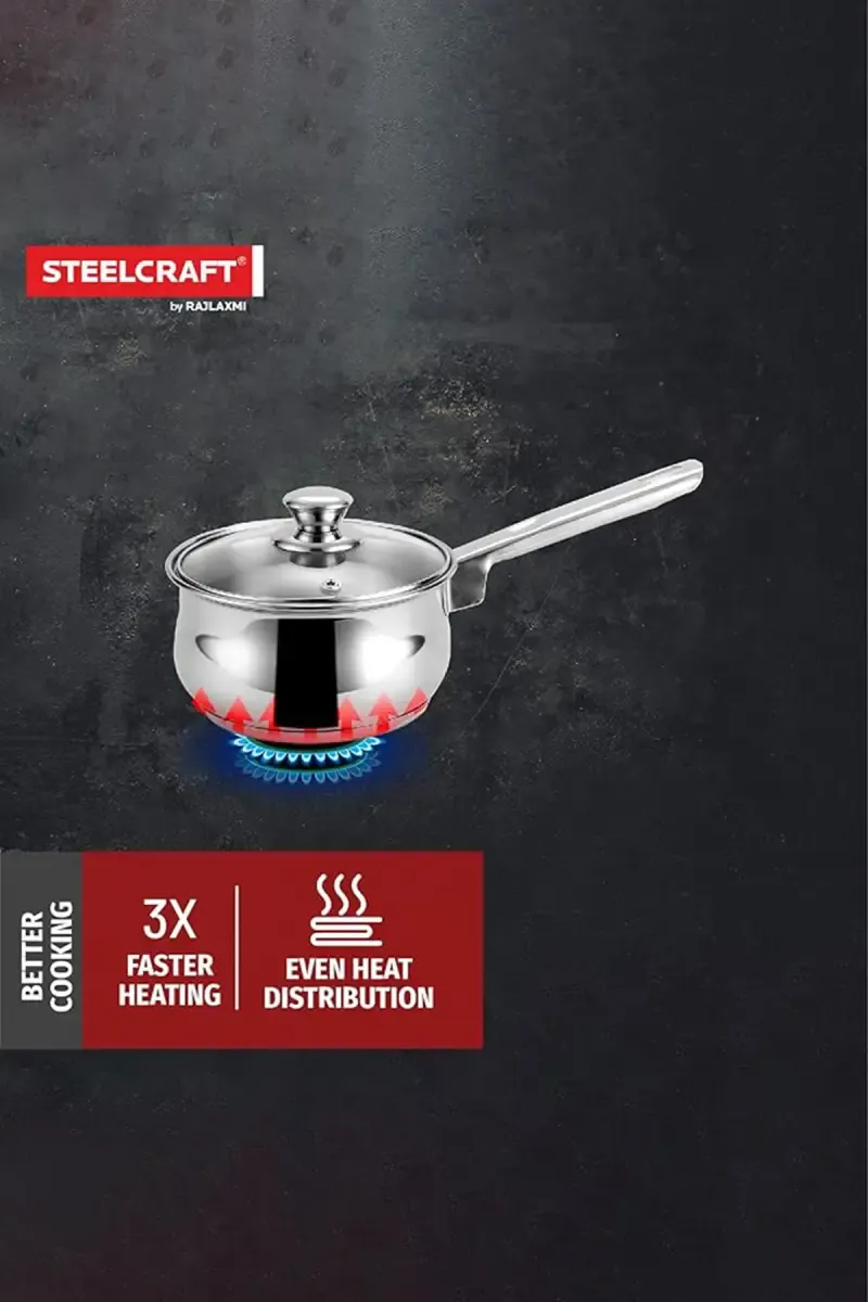 Buy Steelcraft Stainless Steel Allure Sauce Pan with | Pan