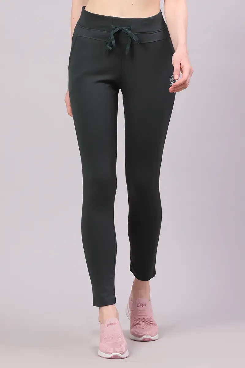Cotton Lycra Blend Solid Track Pant for Women 020697XLDARGRE2