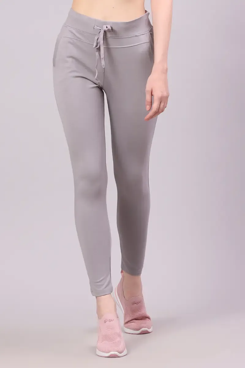 Cotton Lycra Blend Solid Track Pant for Women 020697XXLGRE