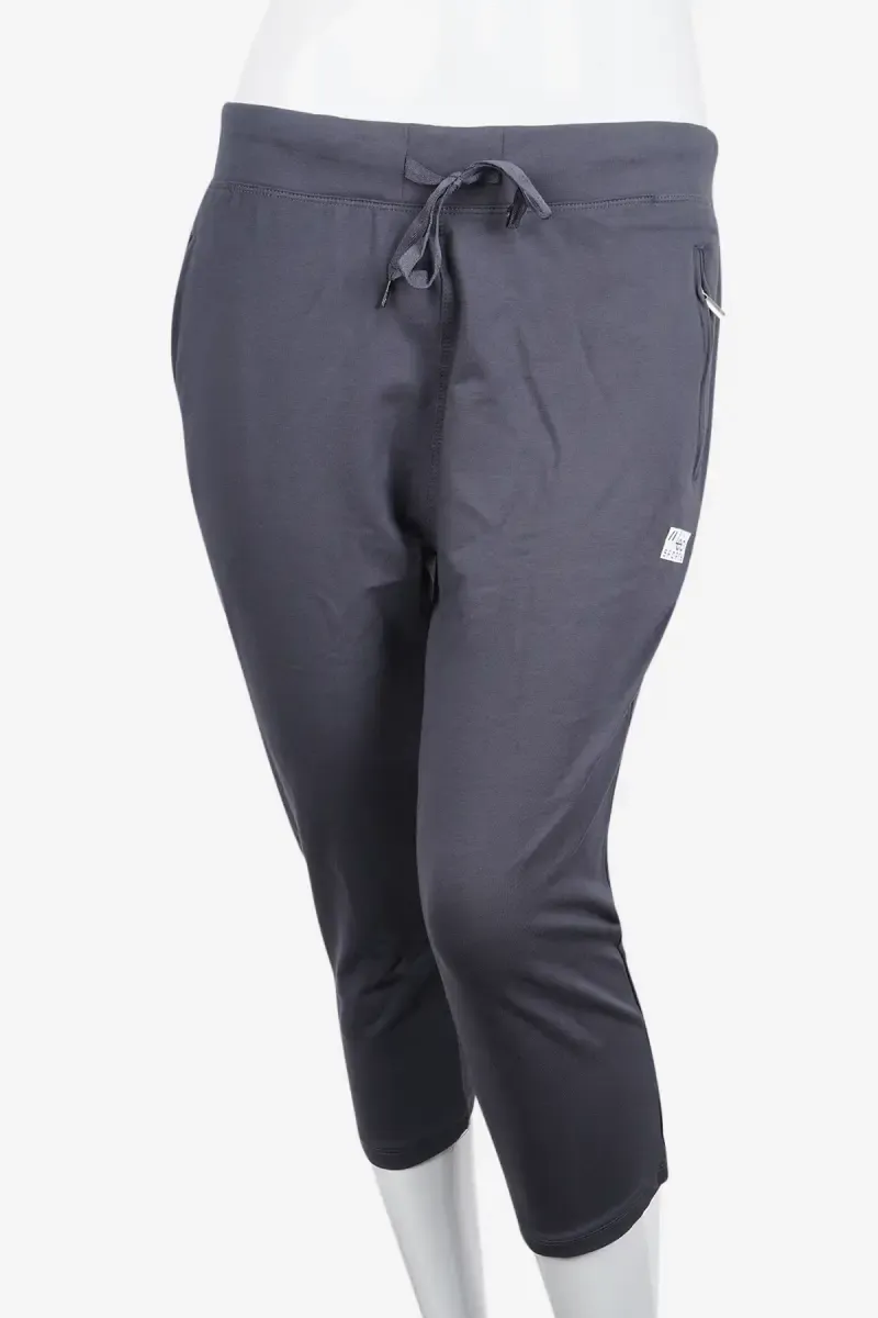 Cotton Lycra Blend Solid Capri for Women 020702GREXL