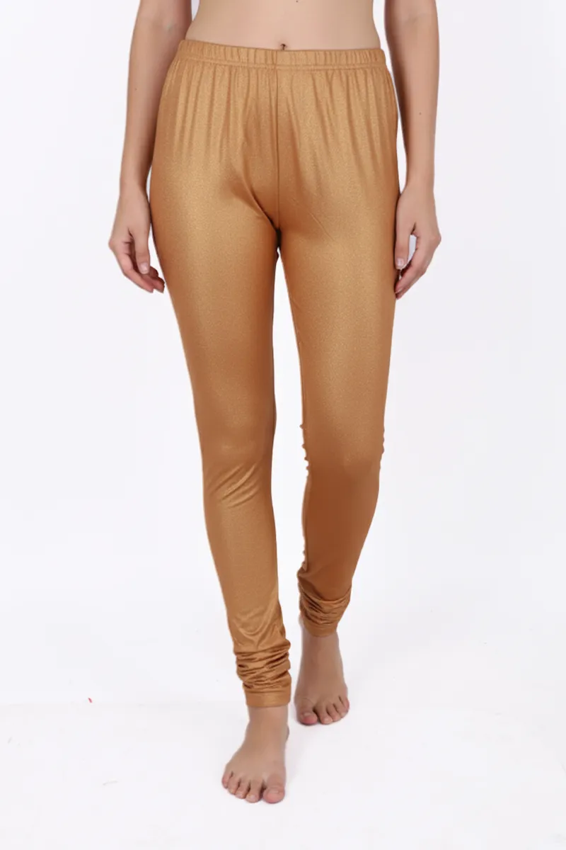 Lycra Solid Shimmer Leggings for Women 020703LBRO