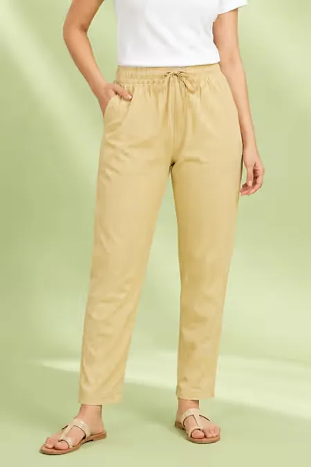 Cotton Blend Solid Kurti Pant for Women 020705XLBEI