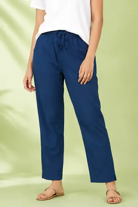 Cotton Blend Solid Kurti Pant for Women 020705XLTEA