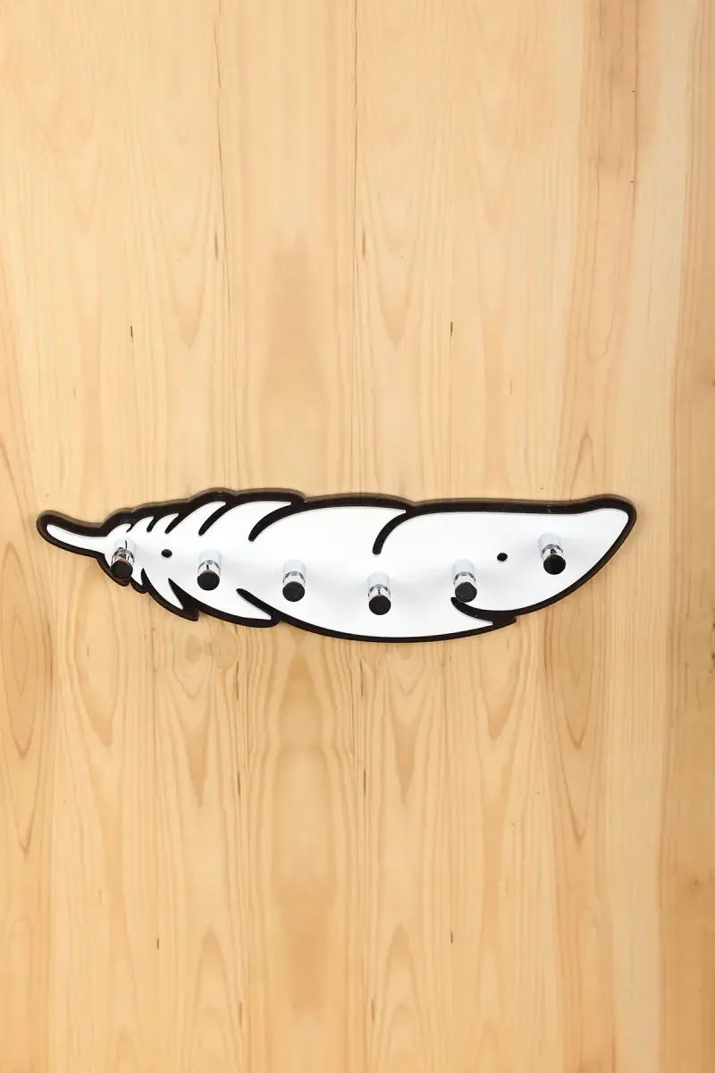 Focus Acrylic Feather Key Stand, 6 Pin - 27cm