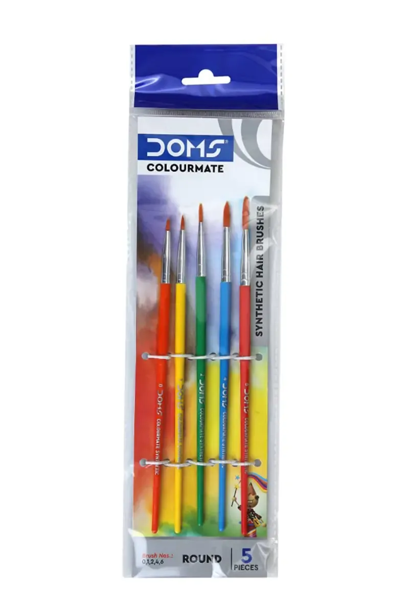 Doms Colourmate Synthetic hair Paint Brushes - Set of 5