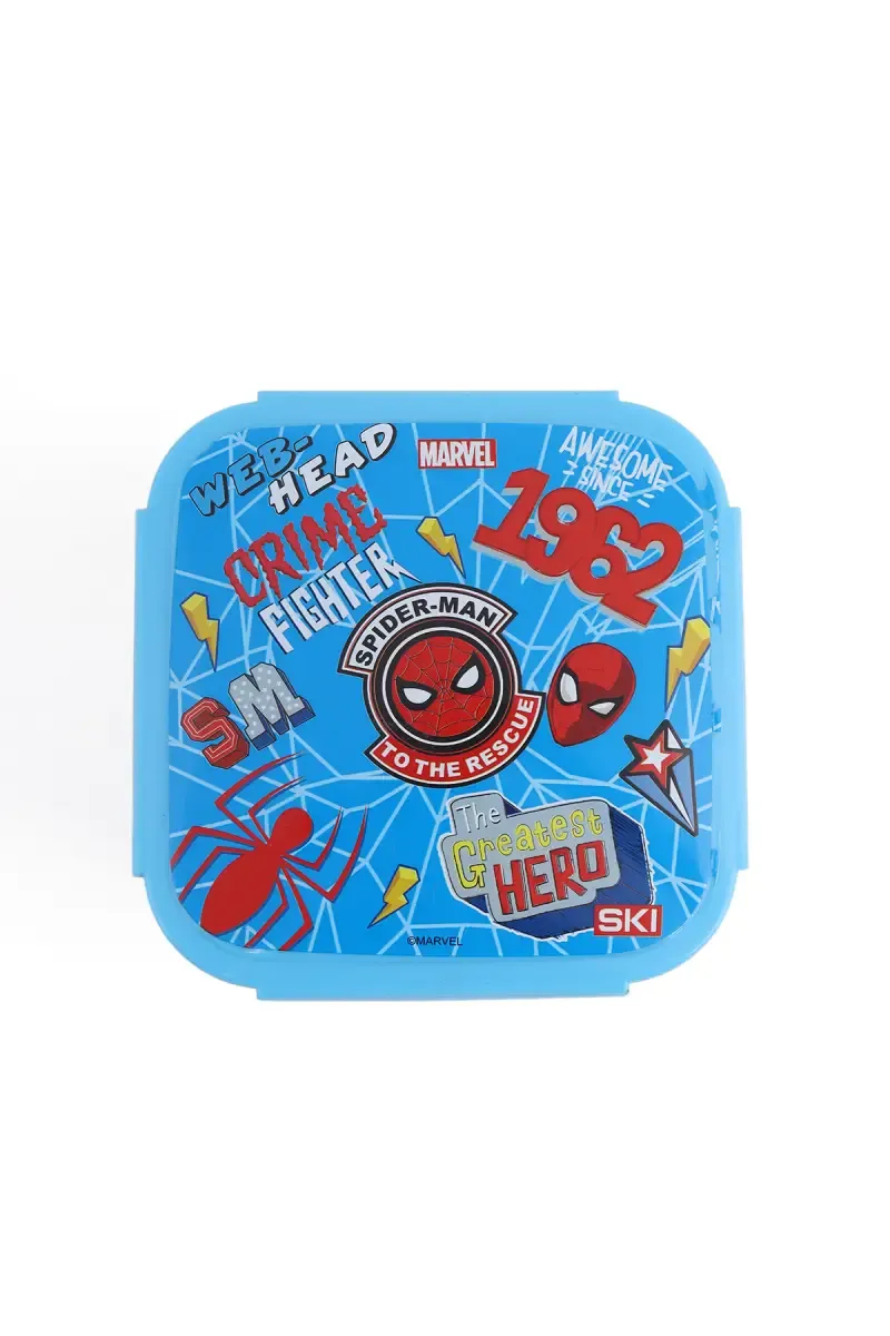 SKI Plastic & Stainless Steel Spiderman Lunch Box - 600ml 020875BLUSPI1