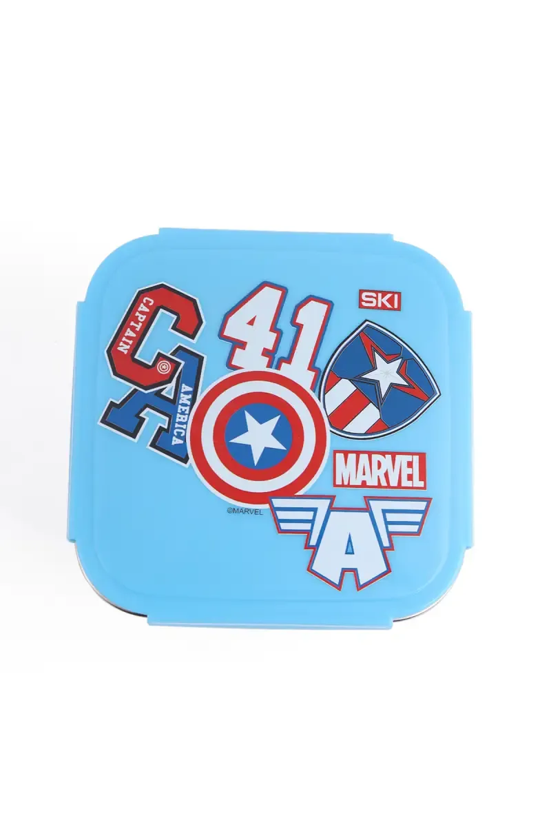 SKI Plastic & Stainless Steel Captain America Lunch Box - 600ml