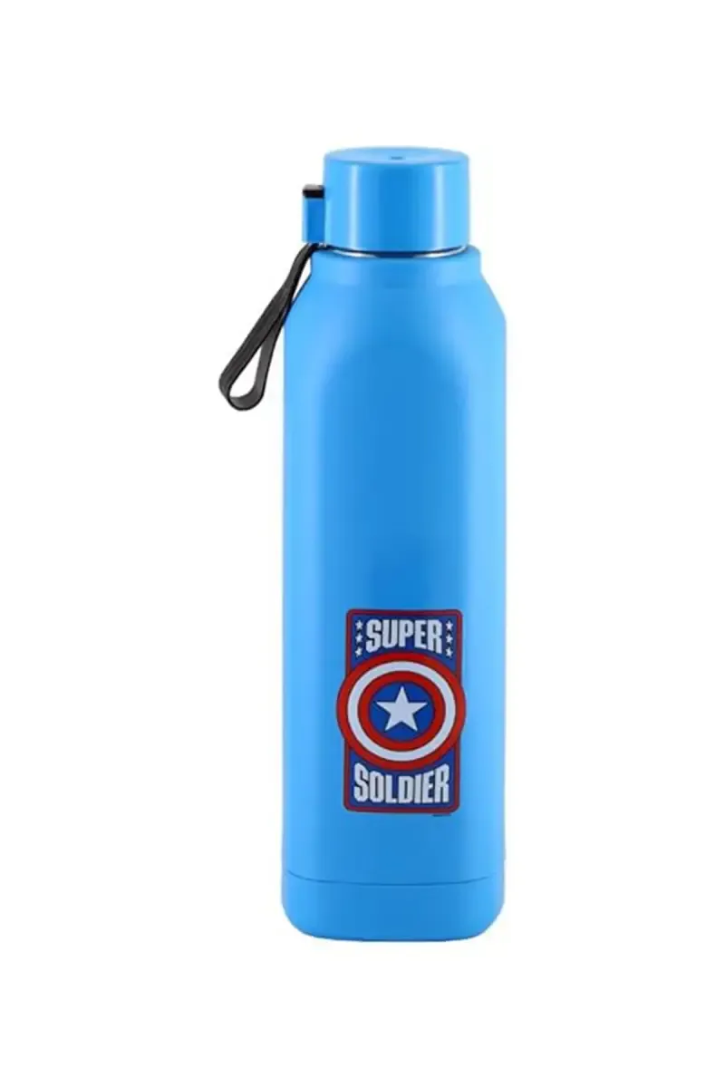 SKI Plastic & Stainless Steel Super Soldier Water Bottle, Pack of 1 - 700 ML 020888BLU700ML
