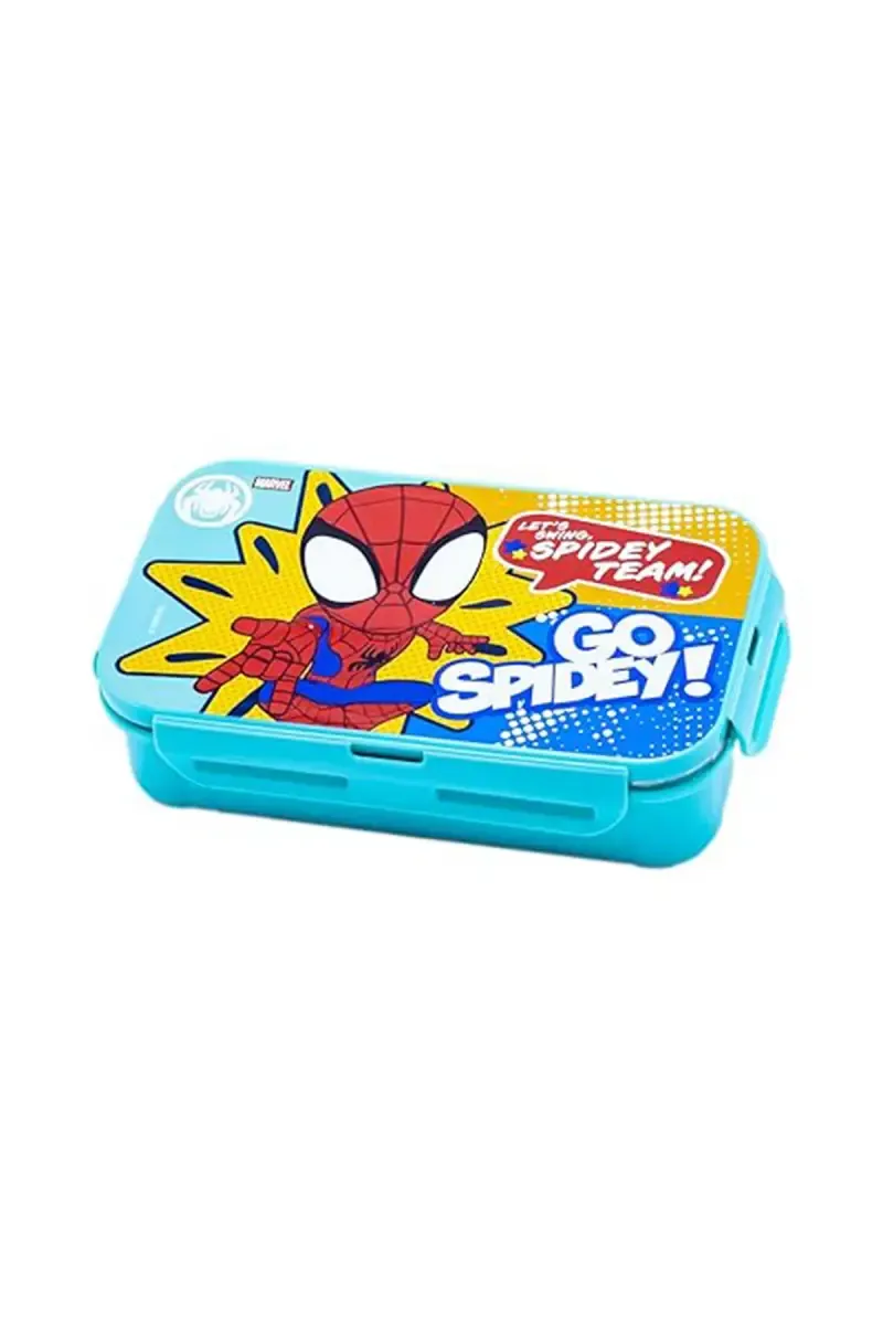 SKI Plastic & Stainless Steel Go Spidey Lunch Box - 600ml 020912AQUGOSPI2