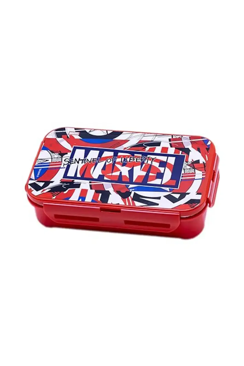 SKI Plastic & Stainless Steel Marvel Lunch Box - 600ml 020912REDMAR2