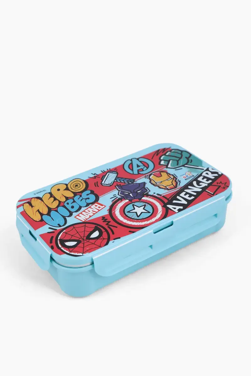 SKI Plastic & Stainless Steel Avengers Lunch Box - 600ml 020912SKYBLUAVE2