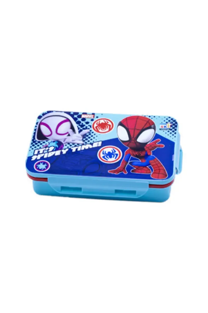 SKI Plastic & Stainless Steel Spiderman Lunch Box Set- 650ml 020914AQUSPI2