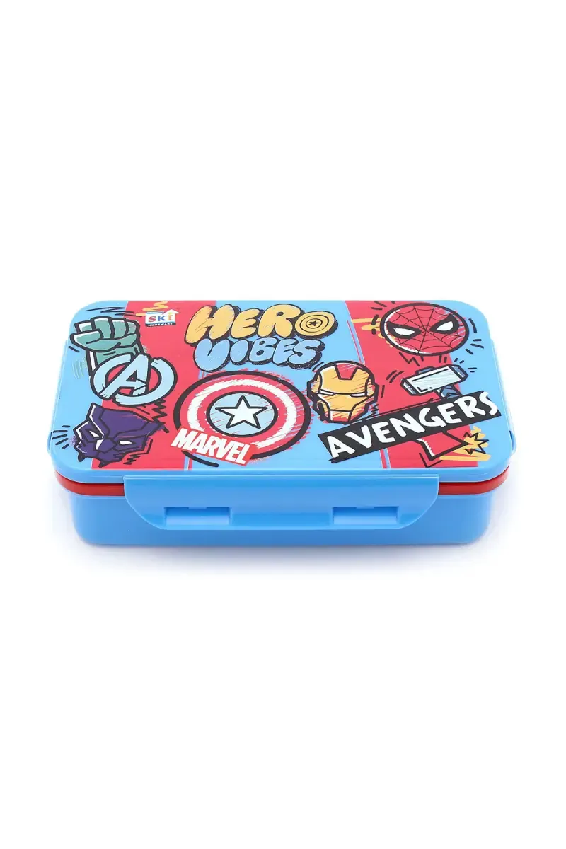 SKI Plastic & Stainless Steel Avengers Lunch Box Set- 650ml 020914BLUAVE2