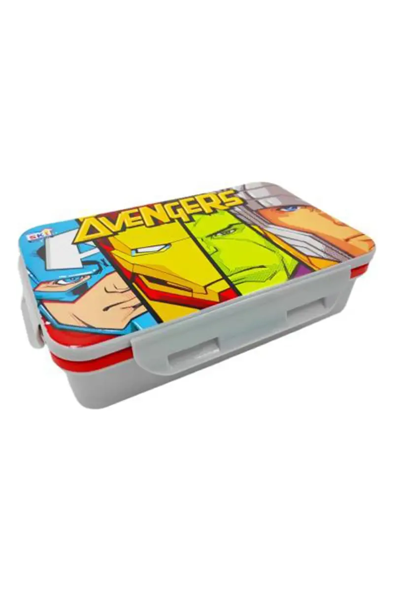SKI Plastic & Stainless Steel Avengers Lunch Box Set- 650ml 020914GREAVE2