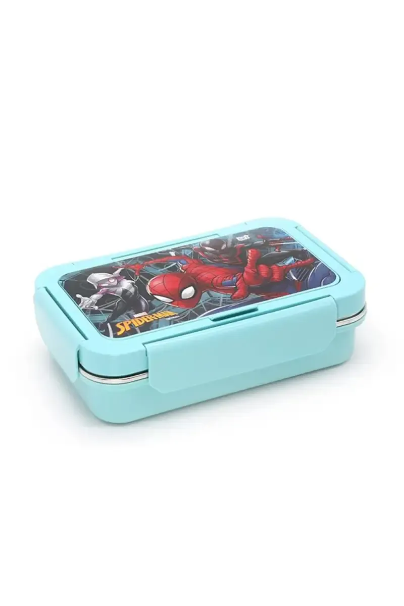 SKI Plastic & Stainless Steel Spiderman Lunch Box - 550 ML 020916AQUSPI1