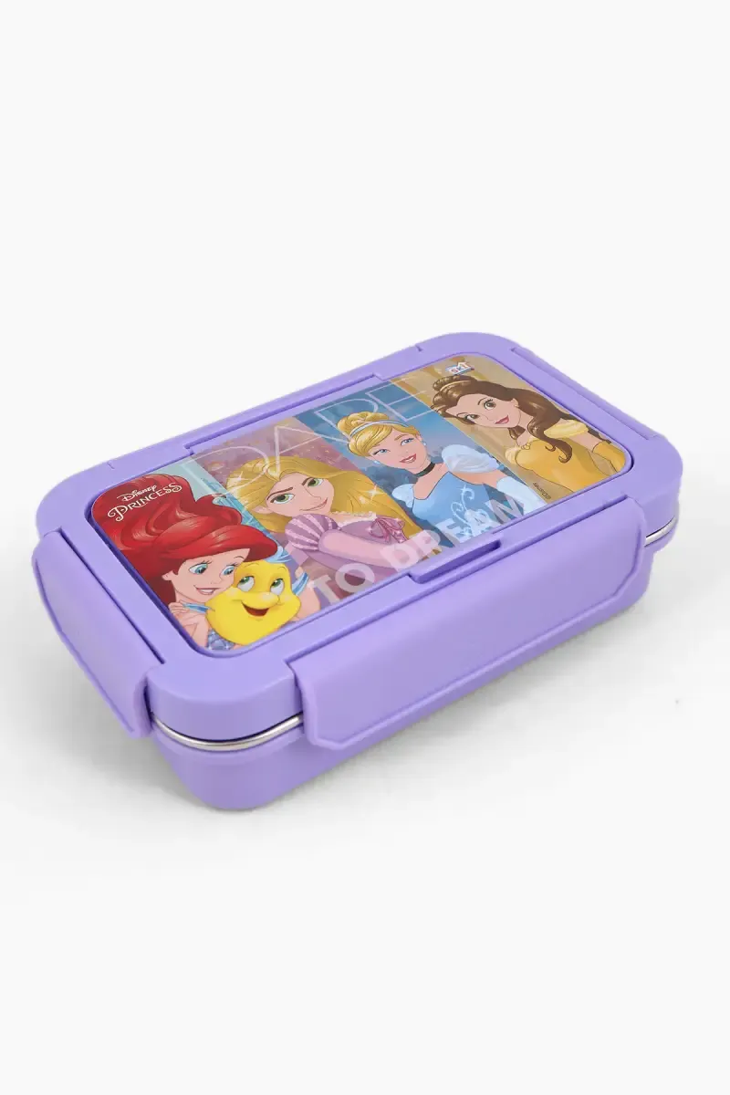 SKI Plastic & Stainless Steel Disney Princess Lunch Box - 550 ML 020916PURDISPRI1