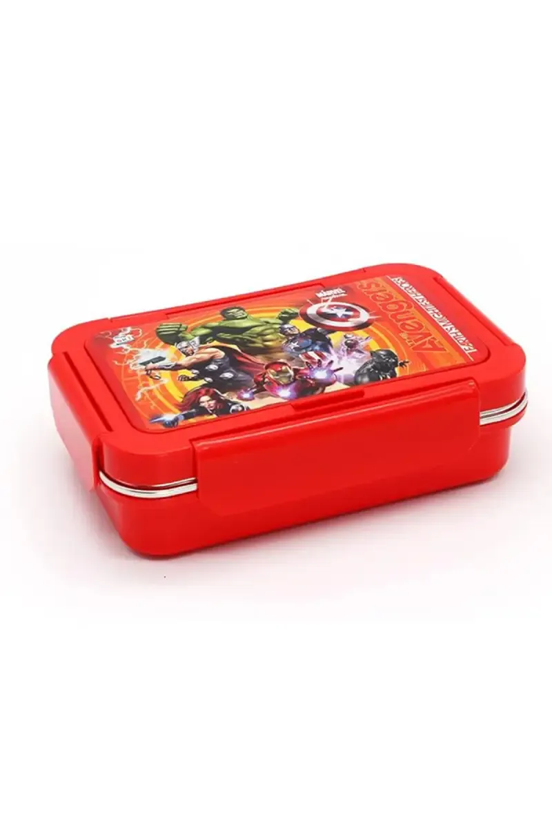SKI Plastic & Stainless Steel Avengers Lunch Box - 550 ML 020916REDAVE1