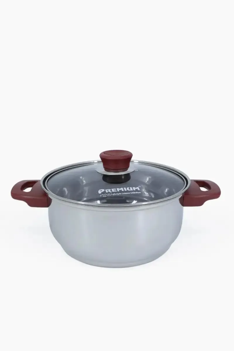 Premium Stainless Steel Neo Dish with Glass Lid - 1100ml 021034SIL110ML