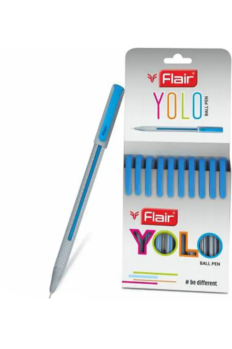 Flair Yolo Ball Pen (Blue) - Pack of 10