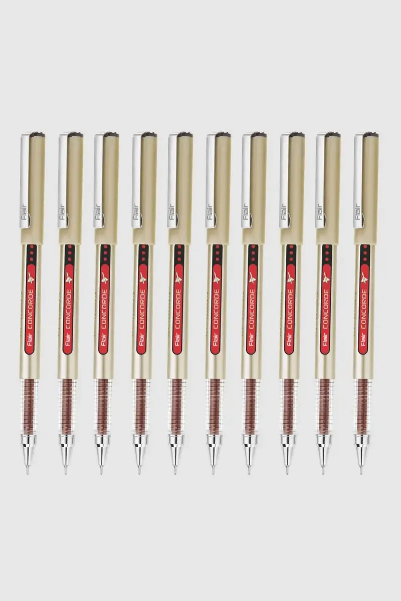 Flair Concorde Diamond Tip Gel Pen - Pack Of 10 (Red)  021105REDPACOF10