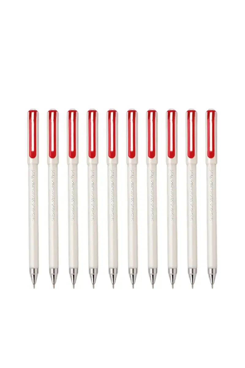 Unomax Ultron Pearl 2X Ball Pen (Red) - Pack Of 10  021149REDPACOF10