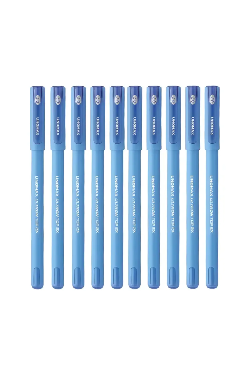 Unomax Ultron Top 2X Ball Pen (Blue) - Pack of 10
