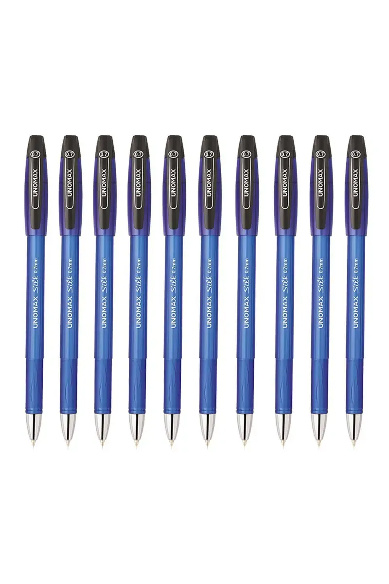 Unomax Silk Ball Point Pens (Blue) - Pack of 10