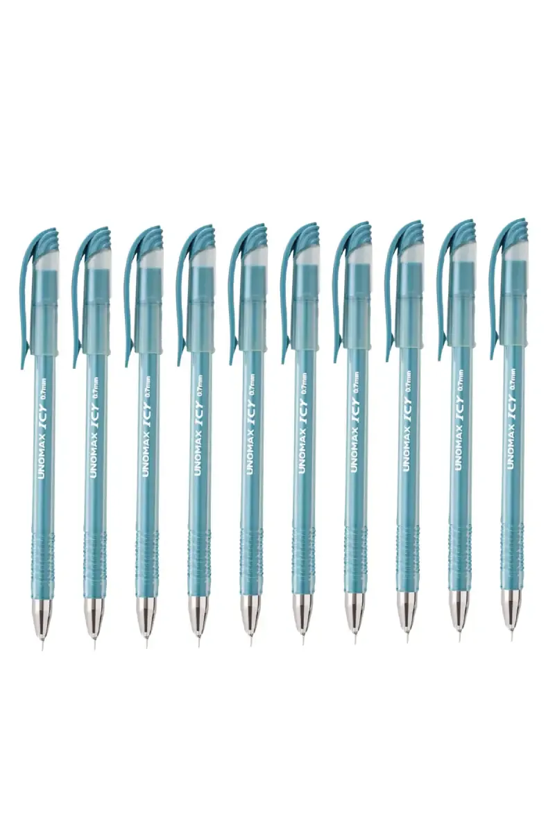 Unomax Icy Liquid Ball Point Pen (Blue) - Pack Of 10  021157BLUPACOF10