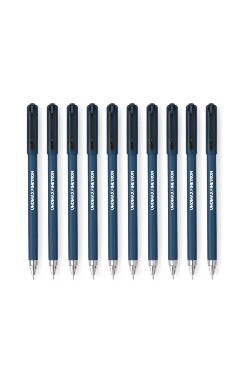 Unomax Finetron 2X Ball Point Pens (Black) - Pack of 10