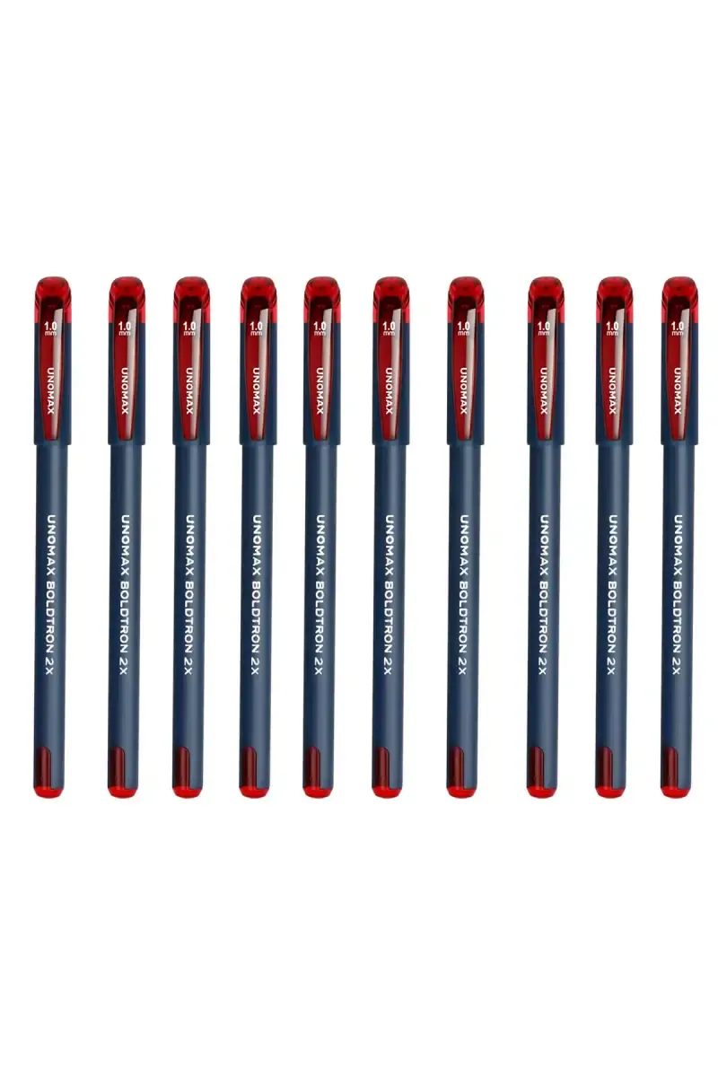 Unomax Boldtron 2X Ball Point Pens (Red) - Pack of 10 021161REDPACOF10