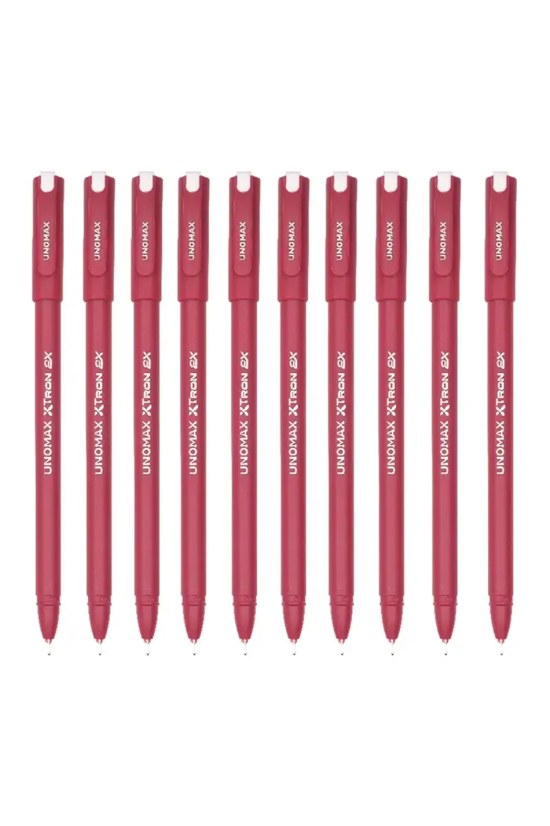 Unomax Xtron 2X Ball Pen (Red) - Pack Of 10  021164REDPACOF10