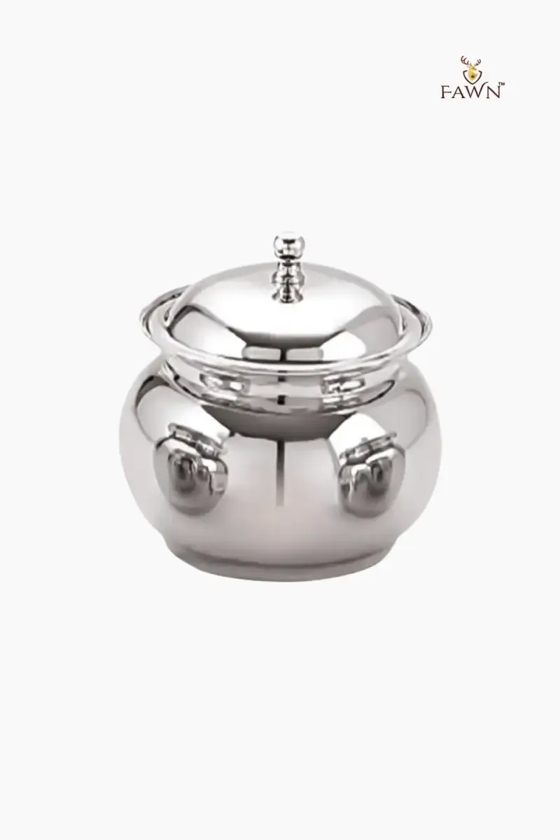 Fawn Stainless Steel Taj Ghee Pot with Lid - 400ml