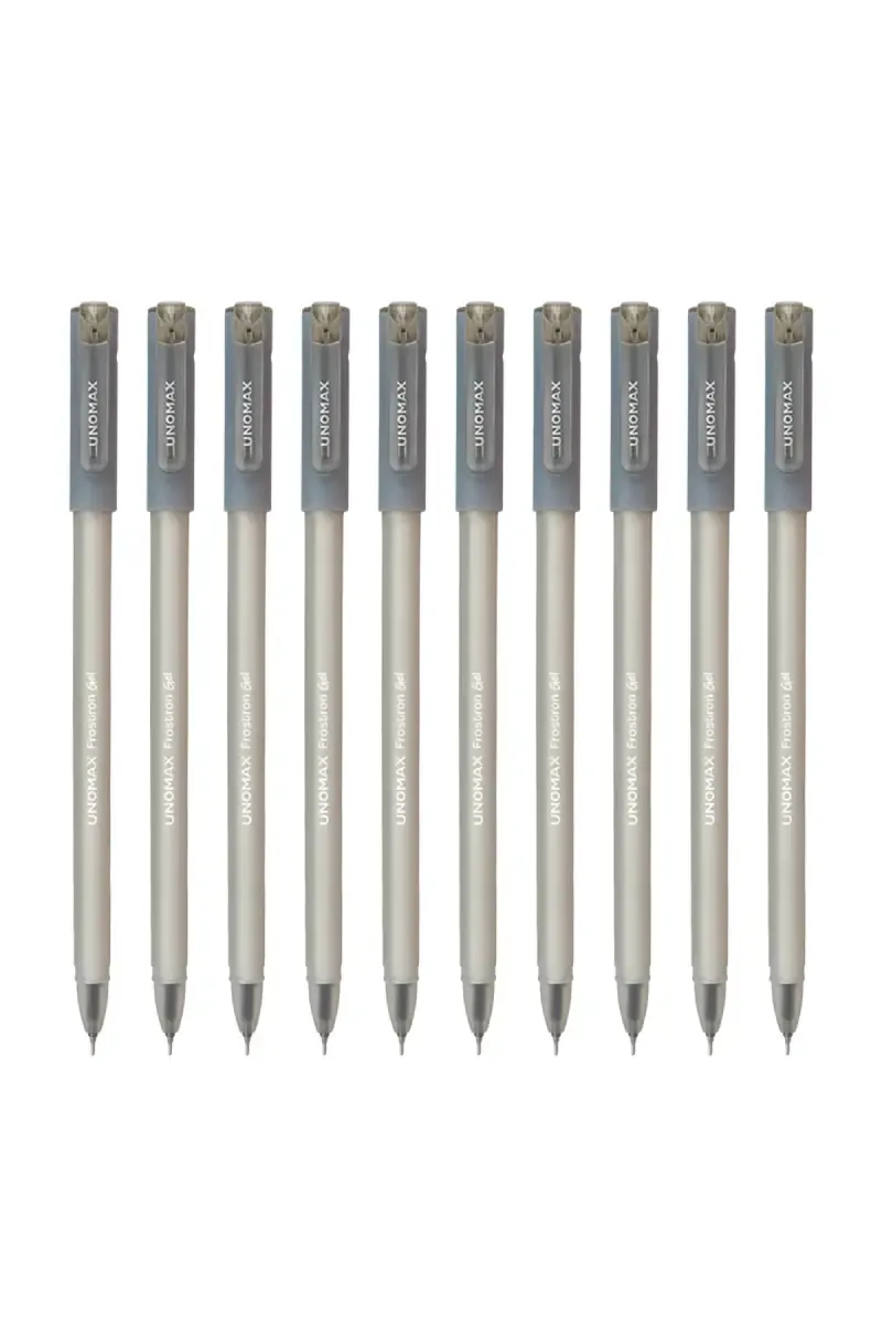 Unomax Frostron Gel Pen (Black) - Pack of 10 021198BLAPACOF10