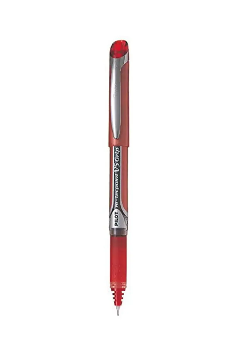 Pilot Hi-Tecpoint V5 Pure Liquid Ink Roller Ball Pen (Red) - Pack Of 1 