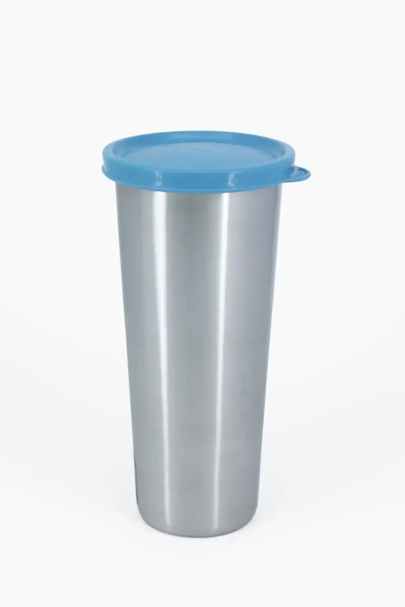 Signoraware Plastic & Stainless Steel Jumbo Tumbler with Lid - 450ml 021270STEBLU1