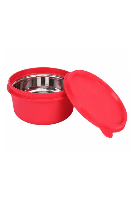 Signoraware Plastic & Stainless Steel Monarch Executive Container - 350ml 021278RED350ML